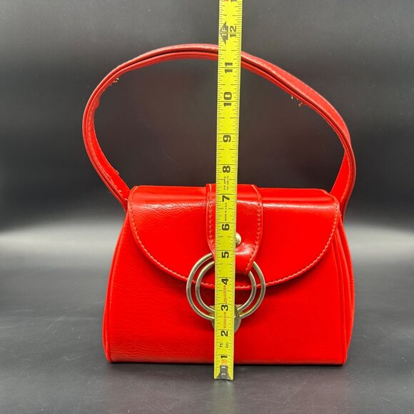 Vintage Purse 1950s Red Vinyl Handbag Mid Century Retro Fashion Accessory As Is - Picture 10 of 15